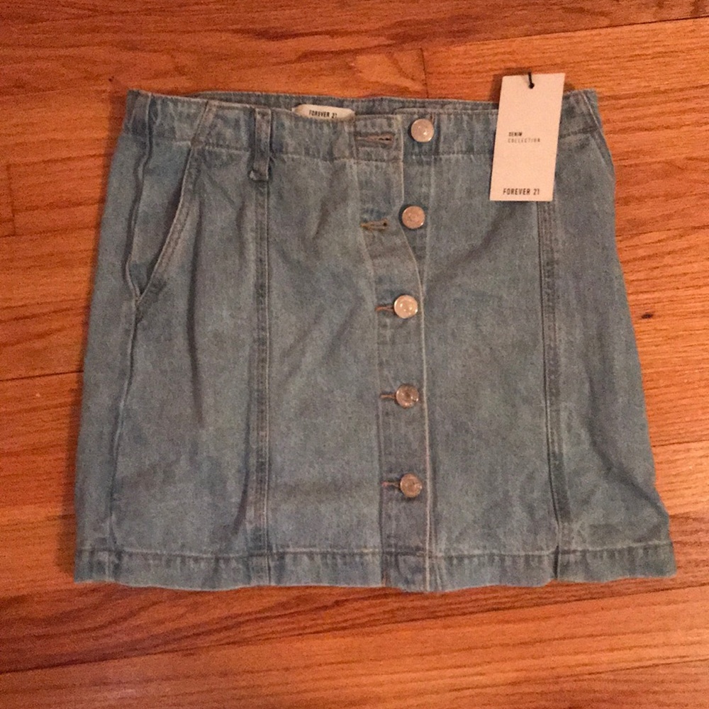 Denim button down skirt